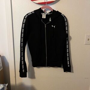 PINK Victoria's Secret Black Zip-Up Hoodie